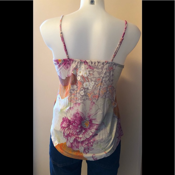 OLD NAVY RUFFLED V NECK FLORAL TANK Sz XS/TP - Picture 2 of 12